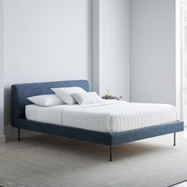 Nordic Cloth Art Bed Modern Minimalist Net Red Dwarf Headboard Light Extravagant 1 8 Double beds 1 5 m Small family type Wedding bed