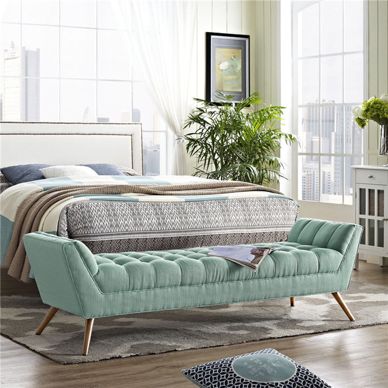 Nordic model house light luxury bed end sofa stool is now cotton and linen composite bed end rest stool clothing store ingot changing shoe stool