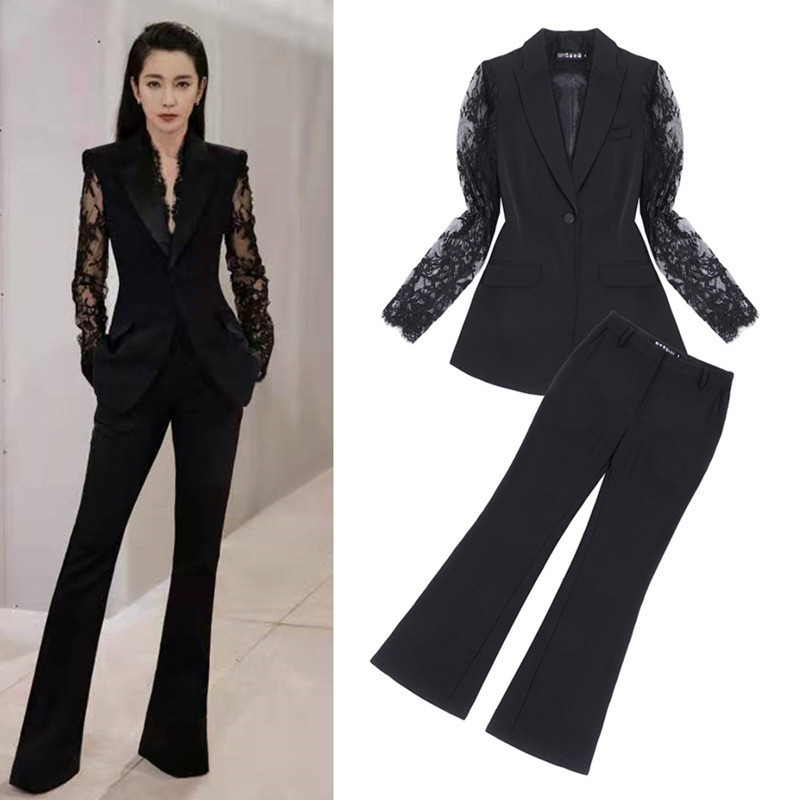 Li Bingbing Celebrity-Style Suit Jacket, High-End Luxury Suit Set, Slim-Fit Trousers for Petite Women