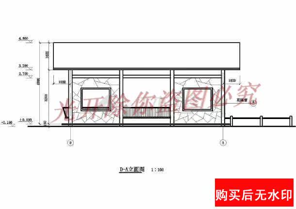 [园林古建小品选cad图【水榭cad图】-图2]