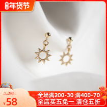 DD 14K gold earrings sunflowers mosquito incense plate earless ear clip female temperament small earrings exquisite Super immortal series