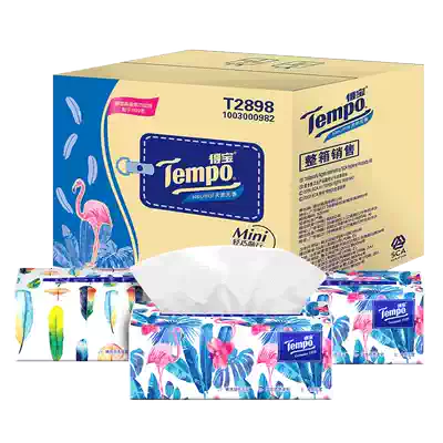 Tempo extraction toilet paper towel whole box household napkin 4 layers 80 draw 18 packs of Debao facial tissue toilet paper