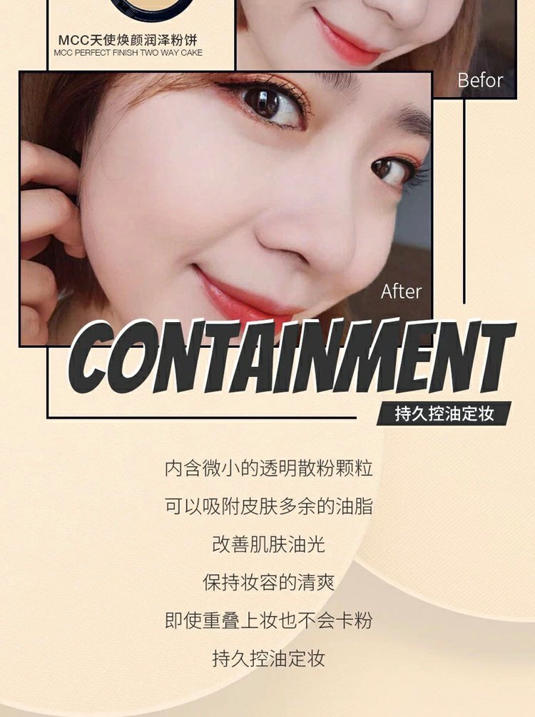 MCC Makeup Korea Chính hãng Counter Angel Dry Powder Set Makeup Brightening Kem che khuyết điểm Kiểm soát dầu dưỡng ẩm Lasting Repair Powder - Bột nén phấn phủ laura mercier