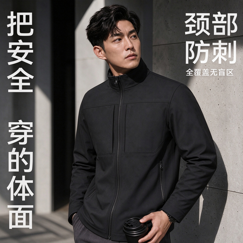 Anti-Stab Clothing for Men, Anti-Stab Knife Penetration and Cutting Protection, Full Protection Stand-Up Collar Jacket, Flexible Anti-Stab Coat, Safe for Commuting and Studying Abroad