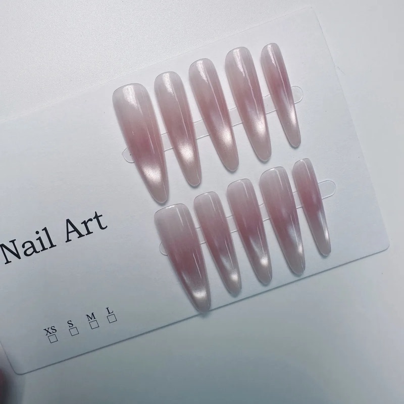 Solid Color New Handmade Soft Nails, Multi-Shaped Nails, Brightening, Sweet and Cool Style, Nude Fake Nails, Sweet and Cool Style Internet Celebrity Nail Tips