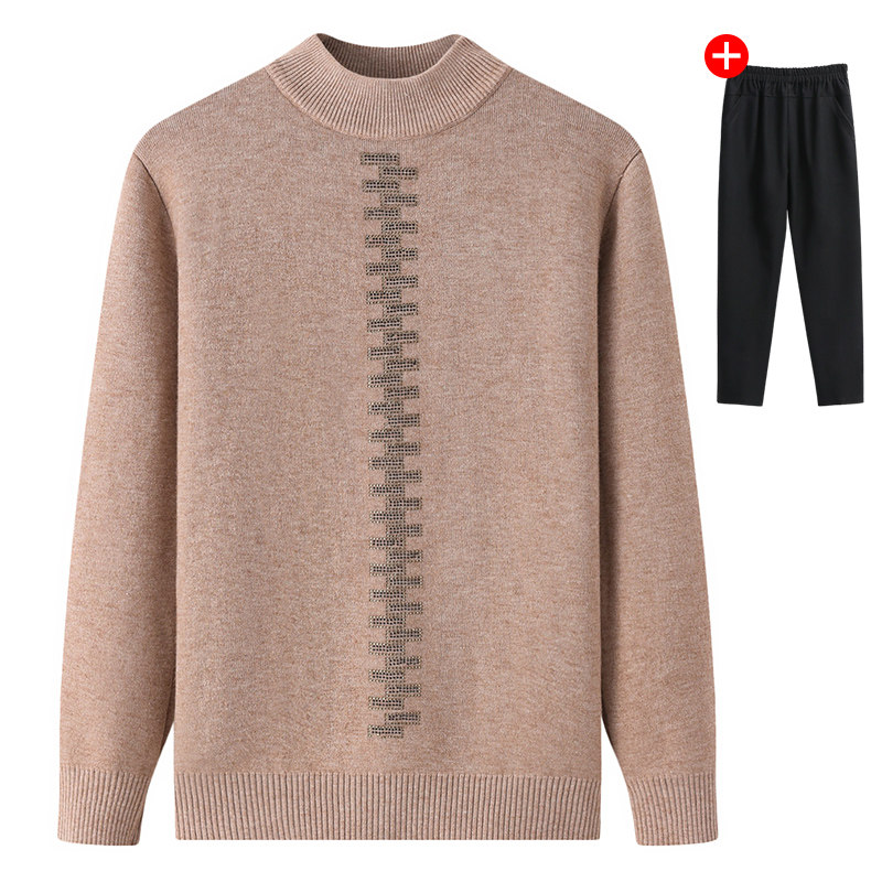 New middle-aged and elderly women's winter clothes plus fleece sweater 40 years old 50 mother thickening bottoming shirt middle-aged spring and autumn warm top