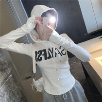 Sashimi with cap white Liancap sweatshirt with undershirt blouses pure desire new tight fit long sleeve t-shirt woman in fall