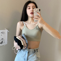 Female underwear without rims beauty back bra small chest gather motion camisole top girl student of senior high school students put bra