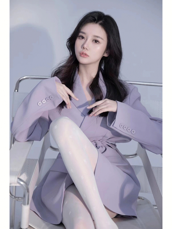 High-End, Eye-Catching Purple Blazer for Women, 2022 New Korean Fashion Versatile Waist-Cinching Blazer Dress High-End, Eye-Catching Purple Blazer for Women, 2022 New Korean Fashion Versatile Waist-Cinching Blazer Dress