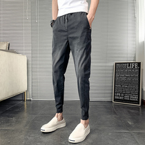 Social spirit guy pants mens ankle-length pants slim small feet jeans summer thin Harlan leg pants summer