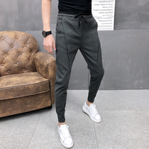 Mens pants Korean version of the trend handsome Joker Tide brand casual pants slim feet 2020 new leg ankle-length pants