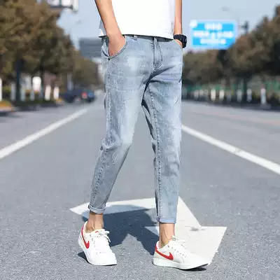 2020 new summer thin nine-point jeans men's small feet slim Korean version of the trend trousers Tide brand Joker pants