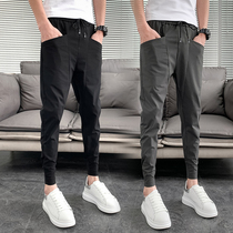 Net red shake sound Tide brand spirit guy summer new casual pants mens nine points slim foot pants Harlan leg pants