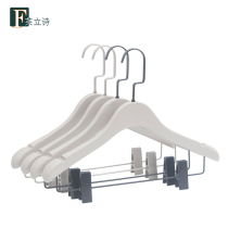 Fulishi solid wood hanger womens clothing support belt clip multi-function suit trouser rack storage One pants hanger Gray