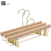 Log beech solid wood culottes clip Clothing store special high-grade pants rack Mens and womens childrens clothing wood clip household wood