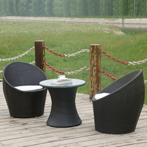 Fujchair Outdoor Three Sets Balcony Small Table And Chairs Home Net Red Living Room Modern Minima Courtyard Casual Chair Weave