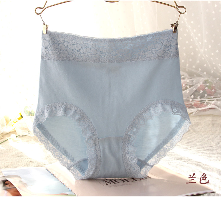 Quần lót eo cao của phụ nữ cotton cotton cotton túi hông hông kích thước lớn liền mạch ren vải cotton nữ tóm tắt quần lót đôi