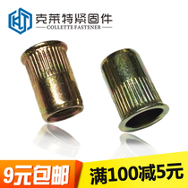 Galvanized small countersunk head pull rivet nut Countersunk head rivet nut Small countersunk head knurled nut M3M4M5M6M8M10M12