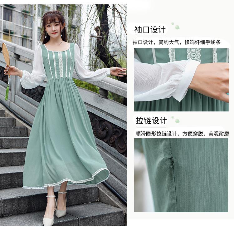 2019 phụ nữ mới mùa xuân và mùa hè đầm ren bên voan khâu cổ tích nhóm nhỏ Pháp dài Một kiểu váy - A-Line Váy đầm xòe cao cấp