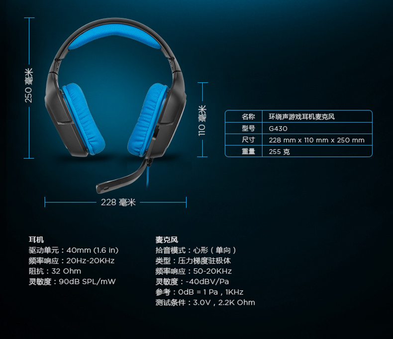 logitech g430 ohm