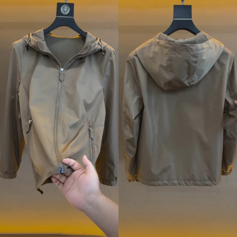 New Thin Spring and Autumn Designer European Style Unique Fashion Simple Versatile Men's Breathable Jacket Coat