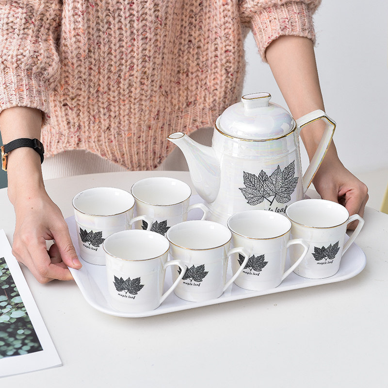 Tea set household high-end ceramic cup English afternoon tea set with tray small luxury