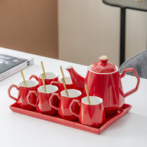 Water cup household set Nordic living room cup Water set European cold water pot Tea cup Afternoon tea Ceramic tea set