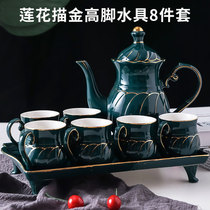 Nordic Teacup set Household living room Ceramic drinking cup Mug set Cup Cold water pot Teacup water set