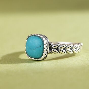 Chunfeng sihan s925 silver retro wheat ear inlaid optimized turquoise light luxury personalized women's ring open ring