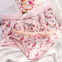 Lovers Briefs Cute Pure Cotton Creative Personality Cartoon Lovers Valentines Day Romantic Lovers Briefs