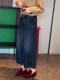 Retro Scimitar Jeans for Women 2026 Spring New Large Size Pear-Shaped Body High-Waisted Slimming Nine-Point Wide-Leg Pants