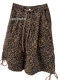 European Leopard Print Wide Leg Shorts Women's Summer New Large Size Pear Shape High Waist Slim Drawstring A-Line Five-Point Pants