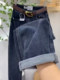 Light Blue Harem Jeans for Women, Spring and Summer New Style, Plus Size, Pear-Shaped Body, Petite, Stretchy, Cropped Dad Pants