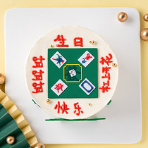 Simulation Soft Glue Mahjong Table Cake Decoration Pendulum of Mahjong Series Dress with Soft Glue Hairpin for Soft Rubber Hair
