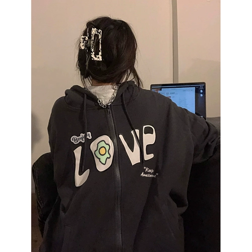 Tide, осенняя тонкая толстовка, куртка для влюбленных, европейский стиль, в американском стиле, оверсайз, в корейском стиле