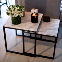 Bên cạnh ghế sofa tối giản cà phê phòng khách bảng góc góc đơn hiện đại bàn cà phê nhỏ đồ nội thất nhỏ ý tưởng đơn giản và thiết thực - Bàn trà bàn sofa mặt kính