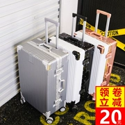 Phiên bản tiếng Hàn của vali in lưới màu đỏ nữ 20 inch trường hợp xe đẩy phổ quát bánh xe nhỏ vali 24 hộp da nam mật khẩu - Va li