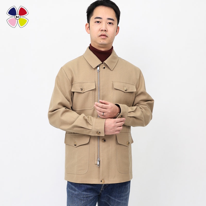 Men's Mid-Length Button-Up Jacket Men's Mid-Length Button-Up Jacket