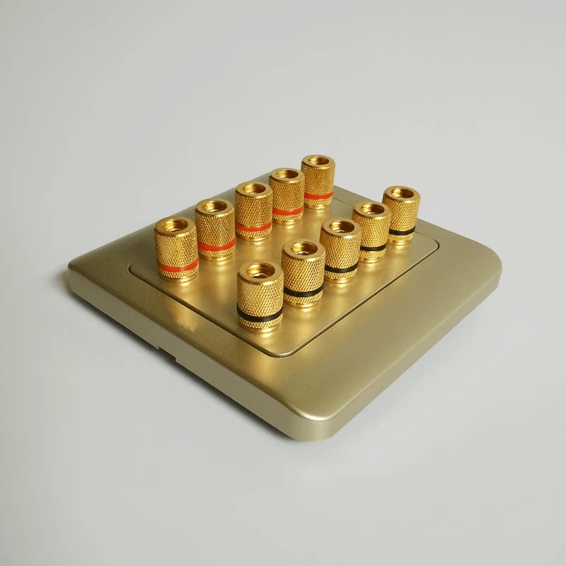 Type 86 gold speaker terminal post ten-hole sound holder 5 groups of speaker socket five-digit 10-head speaker panel