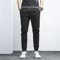 Clara LEE joint spring sports drawstring pants mens loose Harun casual large size tooling nine-point trousers