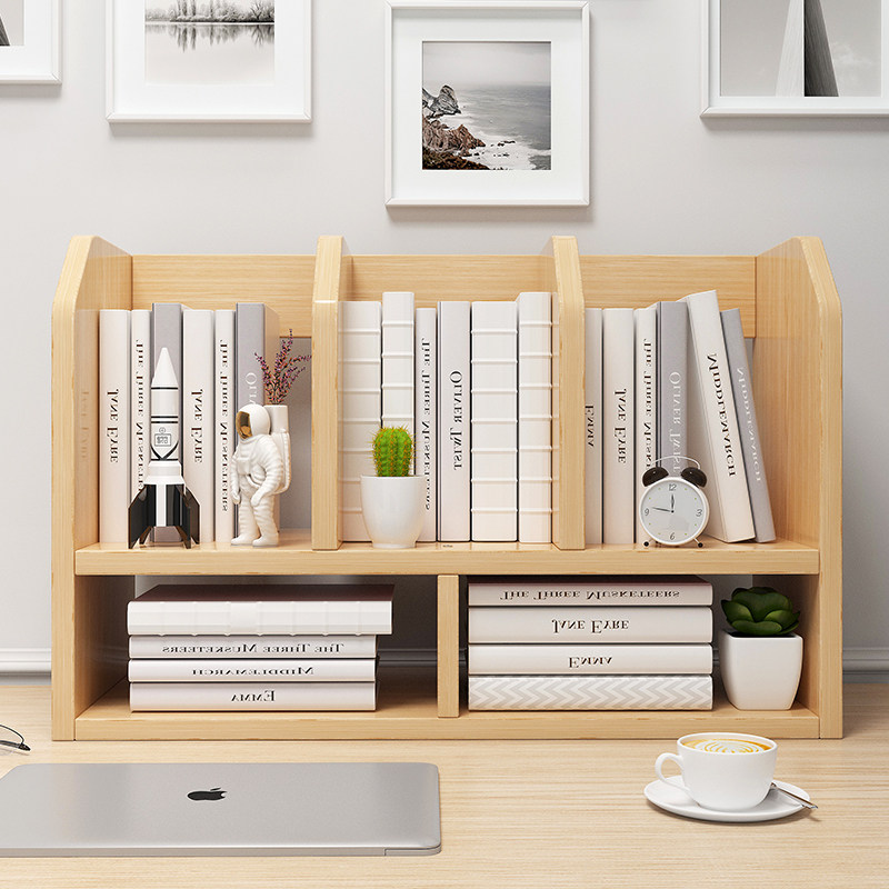 The bookshelf on the student's desk is placed on the second floor of the small bookshelf on the table, small mini simple small bookcase, multifunctional