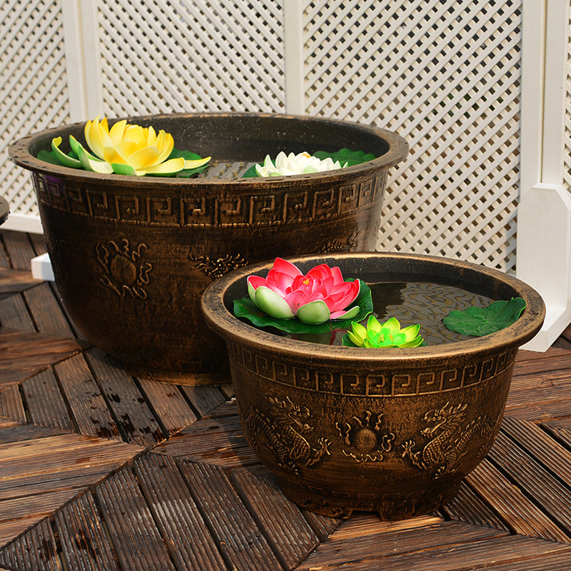 Large diameter 80cm large flower pot 60 Large size 70 cm 50 cm Width Non-above ceramic Living room 40 Extra Large