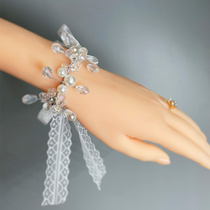 Bridesmaid wrist flower advanced sense hand flower jewelry female simple bride with wedding dress fairy simple bracelet bracelet
