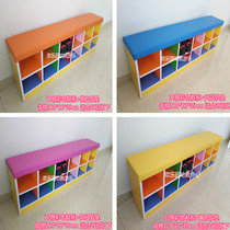 Early education center Kindergarten Soft bag shoe cabinet Cushion shoe rack Childrens dance studio bench fireproof board disassembly and assembly combination cabinet