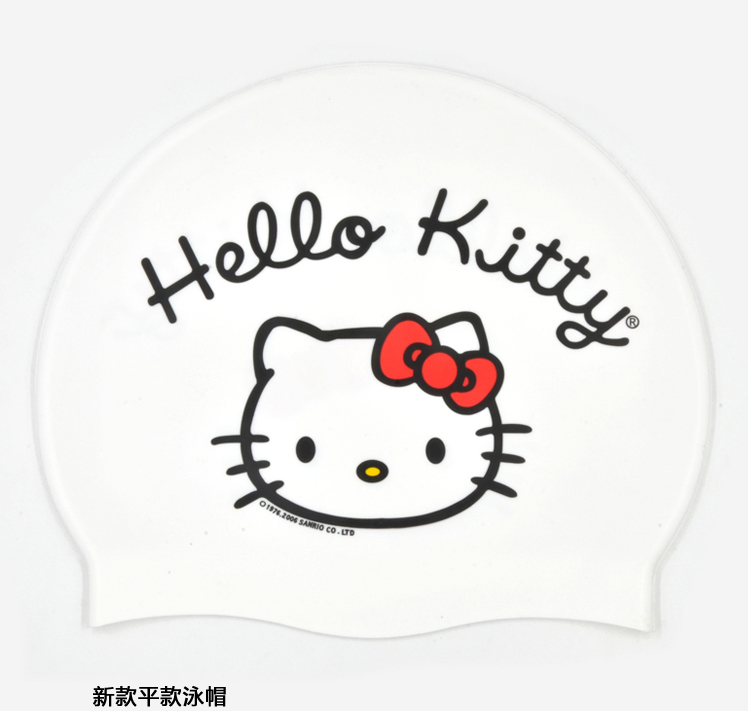 Mũ bơi arina trẻ em trai và gái silicone mũ bơi hello kitty mèo silicone mũ bơi mũ bơi be	