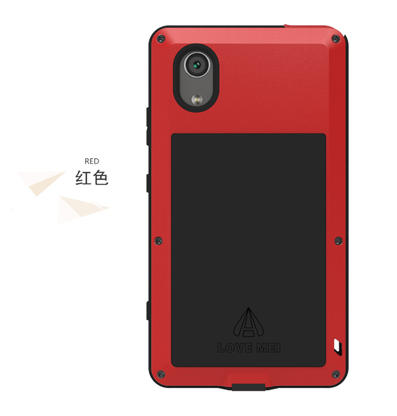LOVE MEI Powerful Water Resistant Shockproof Dust/Dirt/Snow Proof Aluminum Metal Outdoor Gorilla Glass Heavy Duty Case Cover for SONY Xperia XA1 Plus