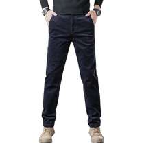Hong Kong 2024 Autumn and Winter Corduroy Pants Mens Casual Pants Corduroy Slim Straight Elastic Business Pants Spring and Autumn
