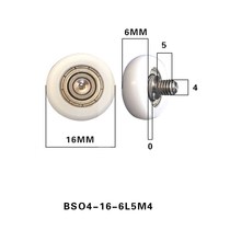 R-type arc screw Plastic-coated bearing Door and window pulley Nylon wheel outer 16 22 26 30 Small wheel roller plus shaft