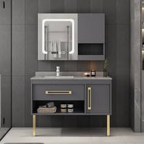 Nordic rock board Bathroom cabinet combination Floor-to-ceiling sink basin cabinet Washbasin Bathroom sink Intelligent mirror cabinet