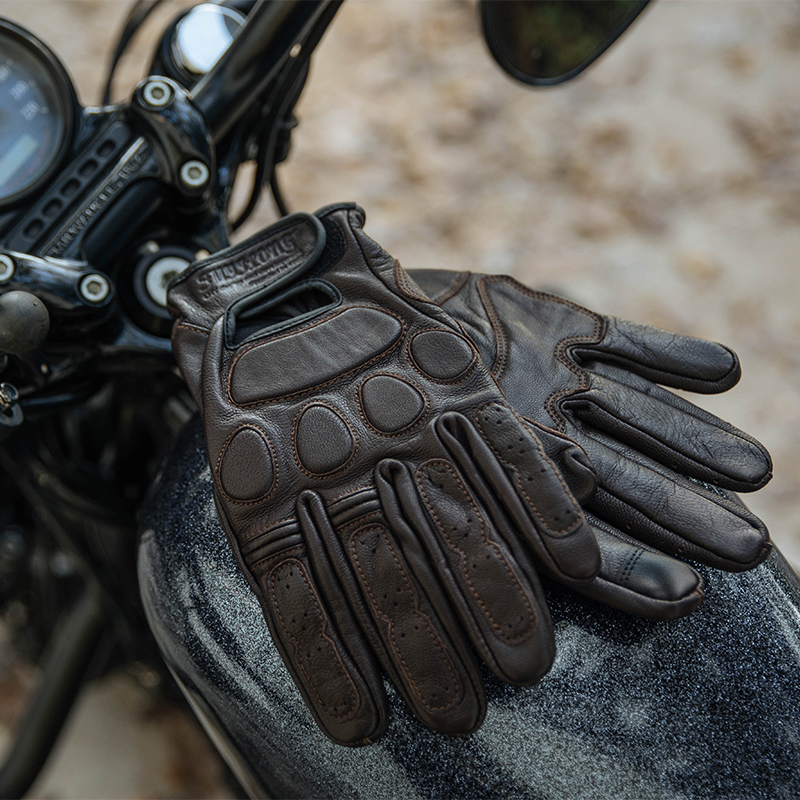 Real Leather Mountain Goat Leather Anti-Fall Retro Locomotive Motoha Men Thunder Spring Autumn Winter Riding Gloves 